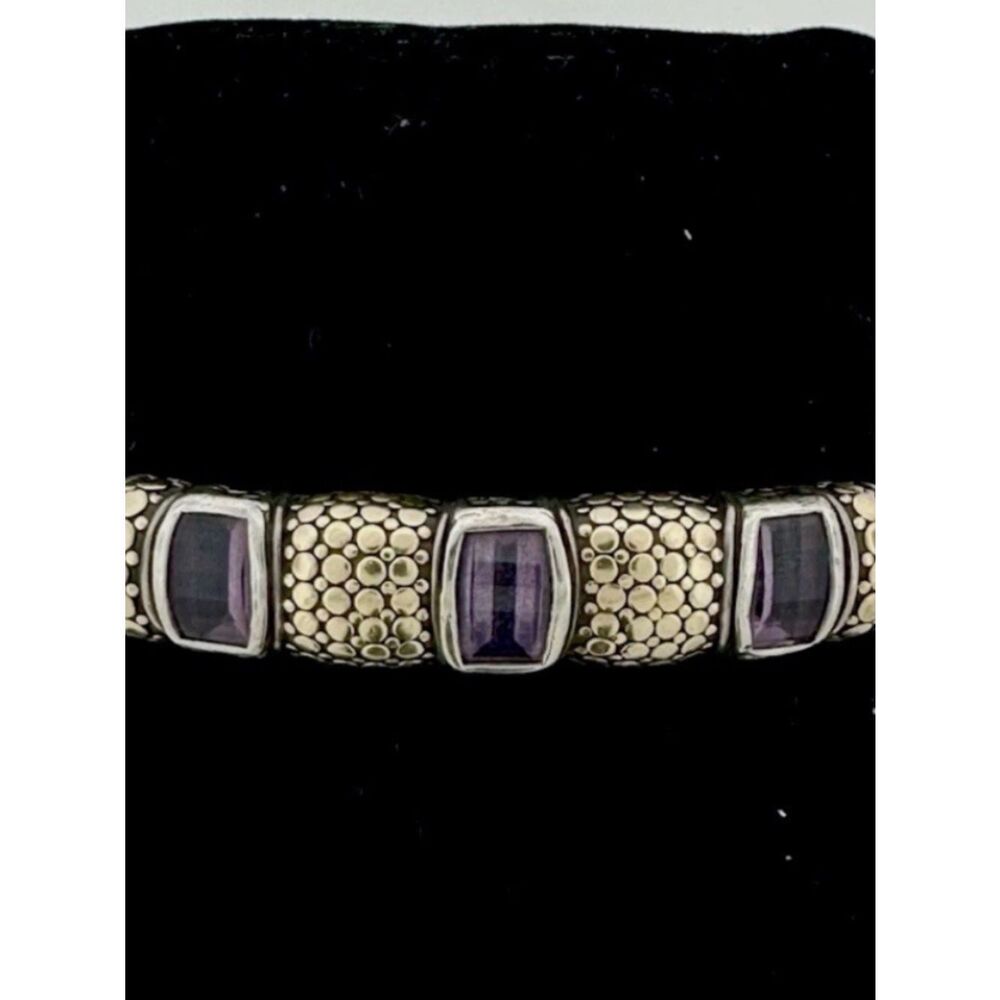 JOHN HARDY AMETHYST DOT STATION BRACELET